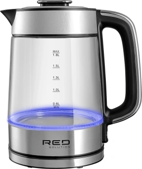 Чайник электрический Red Solution G104 1.7л. 2200Вт черный/серебристый корпус: стекло/металл/пластик - купить недорого с доставкой в интернет-магазине