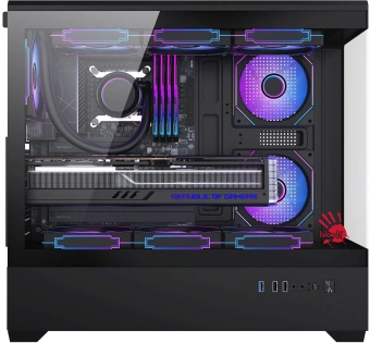 Корпус Bloody CC-128 черный без БП E-ATX 9x120mm 2xUSB2.0 1xUSB3.0 audio bott PSU - купить недорого с доставкой в интернет-магазине