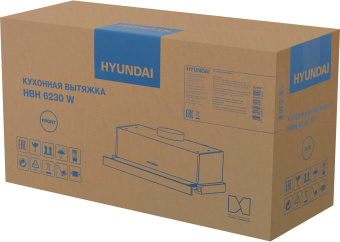 Вытяжка встраиваемая Hyundai HBH 6230 W белый управление: кулисные переключатели (1 мотор) - купить недорого с доставкой в интернет-магазине