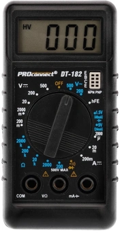 Мультиметр PROconnect М-182 DT-182 цифровой черный (13-3014) - купить недорого с доставкой в интернет-магазине