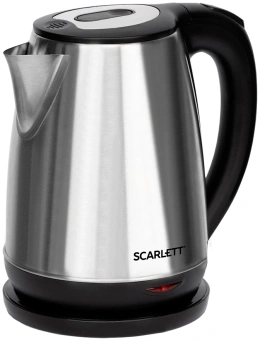 Чайник электрический Scarlett SC-EK21S34 1.8л. 2200Вт черный корпус: сталь - купить недорого с доставкой в интернет-магазине
