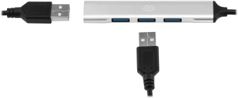 Разветвитель USB-C + USB-A Digma DHUB-4USB-AC-2.0 4порт. серебристый - купить недорого с доставкой в интернет-магазине
