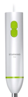 Блендер погружной Starwind SBP1113 750Вт белый/зеленый - купить недорого с доставкой в интернет-магазине