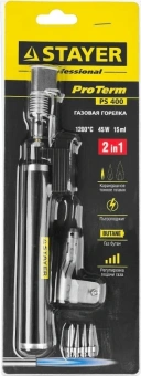 Паяльная горелка Stayer Профессионал PS400 газовый 70Вт макс.t=450 (55505-H6) - купить недорого с доставкой в интернет-магазине