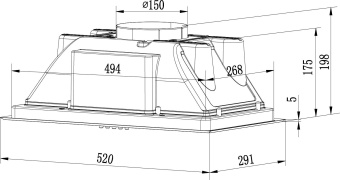 Вытяжка встраиваемая Weissgauff BOX 850 WH белый управление: кнопочное (1 мотор) - купить недорого с доставкой в интернет-магазине