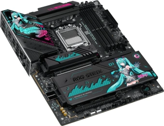 Материнская плата Asus ROG STRIX X870E-H GAMING MIKU Socket AM5 AMD X870E 4xDDR5 ATX AC`97 8ch(7.1) 5Gigabit RAID+HDMI - купить недорого с доставкой в интернет-магазине