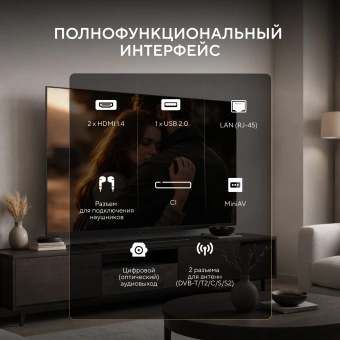 Телевизор LED Hyundai 32" H-LED32BS5012 YaOS Frameless черный HD 60Hz DVB-T DVB-T2 DVB-C DVB-S DVB-S2 USB WiFi Smart TV - купить недорого с доставкой в интернет-магазине