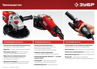 Углошлифовальная машина Зубр Мастер УШМ-230-2605 П 2600Вт 6600об/мин рез.шпин.:M14 d=230мм - купить недорого с доставкой в интернет-магазине