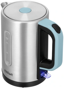 Чайник электрический Kitfort КТ-8703 1.7л. 2200Вт нержавеющая сталь/черный корпус: нерж.сталь/пластик - купить недорого с доставкой в интернет-магазине