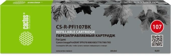 Картридж перезаправляемый струйный Cactus CS-R-PFI107BK черный (260мл) для Canon imageProGRAF iPF670/680/685/770/780/785 без чипа - купить недорого с доставкой в интернет-магазине