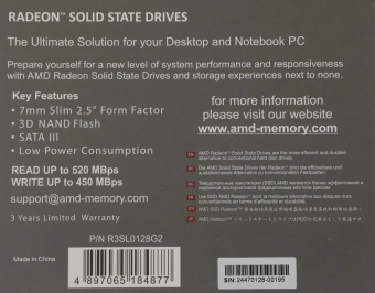Накопитель SSD AMD SATA-III 128GB R3SL0128G2 Radeon R3 2.5" - купить недорого с доставкой в интернет-магазине