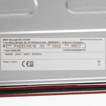 Индукционная варочная поверхность Bosch PXE831HC1E черный - купить недорого с доставкой в интернет-магазине