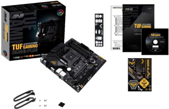 Материнская плата Asus TUF GAMING B550M-PLUS Soc-AM4 AMD B550 4xDDR4 mATX AC`97 8ch(7.1) 2.5Gg RAID+HDMI+DP - купить недорого с доставкой в интернет-магазине