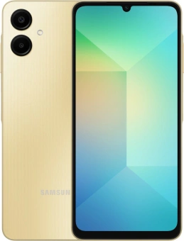Смартфон Samsung SM-A065F Galaxy A06 128Gb 4Gb золотистый моноблок 3G 4G 2Sim 6.7" 720x1600 Android 14 50Mpix 802.11 a/b/g/n/ac GPS GSM900/1800 GSM1900 microSD max1024Gb - купить недорого с доставкой в интернет-магазине