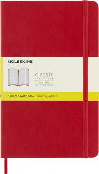 Блокнот Moleskine CLASSIC SOFT QP617F2 Large 130х210мм 192стр. клетка мягкая обложка красный - купить недорого с доставкой в интернет-магазине