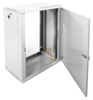 Шкаф коммутационный ЦМО ШРН-ЭКОНОМ (ШРН-Э-15.500.1) настенный 15U 600x520мм пер.дв.металл задн.дв.стал.лист направл.под закл.гайки 75кг серый 470мм 22.68кг 180град. 742мм IP20 сталь - купить недорого с доставкой в интернет-магазине