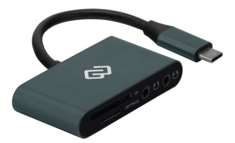 Устройство чтения карт памяти USB Type-C Digma CR-CA2512-G серый - купить недорого с доставкой в интернет-магазине