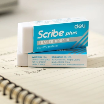 Набор ластиков Deli EH00410-MT Scribe прямоугольный 60x24x12мм ПВХ белый блистер (5шт) - купить недорого с доставкой в интернет-магазине