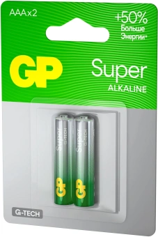 Батарея GP Super Alkaline 24AA21-2CRSBC2 AAA (2шт) - купить недорого с доставкой в интернет-магазине