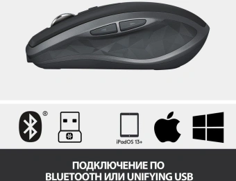 Мышь Logitech MX Anywhere 2S черный оптическая 4000dpi беспров. BT/Radio USB 7but (910-006211) - купить недорого с доставкой в интернет-магазине