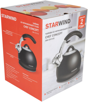 Чайник металлический Starwind Chef Concept 3л. черный (SW-CH1510) - купить недорого с доставкой в интернет-магазине