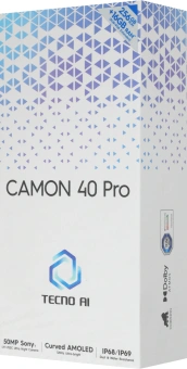 Смартфон Tecno Camon 40 Pro 256Gb 8Gb зеленый моноблок 3G 4G 2Sim 6.78" 1080x2436 Android 15 50Mpix 802.11 a/b/g/n/ac NFC GPS GSM900/1800 GSM1900 Protect FM - купить недорого с доставкой в интернет-магазине