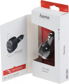 Автомобильное зар./устр. Hama H-173603 5W 2.1A+2.1A+1A 3xUSB универсальное черный (00173603) - купить недорого с доставкой в интернет-магазине