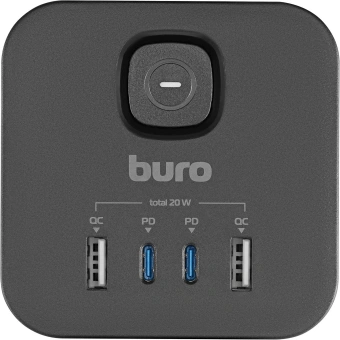 Сетевой разветвитель Buro BU-PW3UC-Plus-B (3 розетки) черный (коробка) - купить недорого с доставкой в интернет-магазине