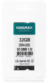 Память DDR4 32GB 3200MHz Kingmax KM-SD4-3200-32GS RTL PC4-25600 CL22 SO-DIMM 260-pin 1.2В dual rank Ret - купить недорого с доставкой в интернет-магазине