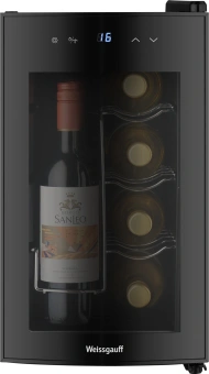 Винный шкаф Weissgauff WWC-08 Bottle 1-нокамерн. черный - купить недорого с доставкой в интернет-магазине