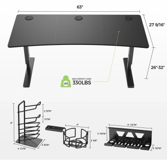 Стол для компьютера Eureka ERK-IM6301-BK механический столешница ЛДСП черный каркас черный - купить недорого с доставкой в интернет-магазине