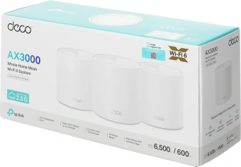 Бесшовный Mesh роутер TP-Link Deco X50 Pro (DECO X50 PRO(3-PACK)) AX3000 100/1000/2500BASE-T белый (упак.:3шт) - купить недорого с доставкой в интернет-магазине
