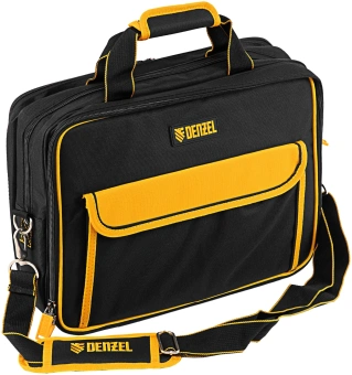 Сумка для инструментов Denzel 90295 10л 3отд. 28карм. черный/желтый - купить недорого с доставкой в интернет-магазине