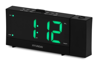 Радиобудильник Hyundai H-RCL243 черный LCD проек.изоб. подсв:зеленая часы:цифровые FM - купить недорого с доставкой в интернет-магазине