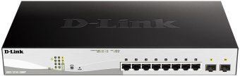 Коммутатор D-Link DGS-1210-10MP/FL 8G 2SFP 8PoE+ 130W управляемый - купить недорого с доставкой в интернет-магазине