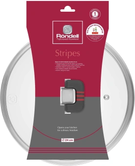 Крышка Rondell Stripes RDA-1620 d=24см крыш.прозрачный руч.серая - купить недорого с доставкой в интернет-магазине