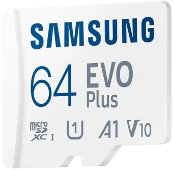 Флеш карта microSDXC 64GB Samsung MB-MC64SA EVO Plus + adapter - купить недорого с доставкой в интернет-магазине