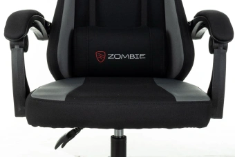 Кресло игровое Zombie Rudger черный/серый с подголов. крестов. пластик - купить недорого с доставкой в интернет-магазине