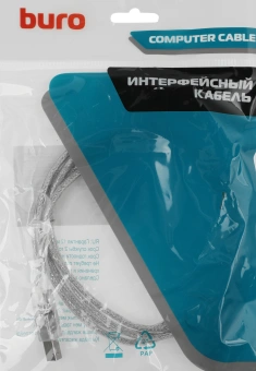 Кабель Buro USB A(m) USB B(m) 1.8м (USB2.0-AM/BM-Trans) прозрачный - купить недорого с доставкой в интернет-магазине
