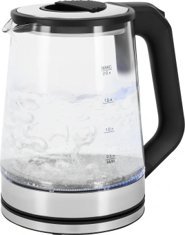 Чайник электрический Vitek VT-WK1081 2л. 1900Вт черный/серебристый корпус: стекло - купить недорого с доставкой в интернет-магазине
