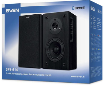 Колонки Sven АС SPS-614 2.0 черный 40Вт BT - купить недорого с доставкой в интернет-магазине