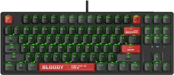 Клавиатура A4Tech AT87 черный/красный USB for gamer LED кабель 1.8м - купить недорого с доставкой в интернет-магазине