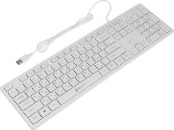 Клавиатура Оклик 500M белый USB slim Multimedia (1061586) кабель 1.5м - купить недорого с доставкой в интернет-магазине