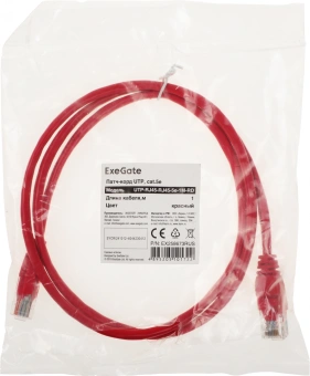 Патч-корд Exegate UTP-RJ45-RJ45-5e-1M-RD 1Гбит/с UTP 4 пары cat.5E CCA 1м красный RJ-45 (m)-RJ-45 (m) (EX258673RUS) - купить недорого с доставкой в интернет-магазине