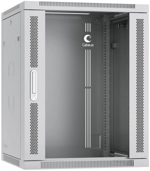 Шкаф коммутационный Cabeus (SH-05F-15U60/60-R) настенный 15U 600x600мм пер.дв.стекл 50кг серый 540мм 220град. 769мм IP20 сталь - купить недорого с доставкой в интернет-магазине
