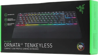 Клавиатура Razer Ornata V3 Tenkeyless механическая черный USB Multimedia for gamer LED (подставка для запястий) (RZ03-04880100-R3M1) - купить недорого с доставкой в интернет-магазине