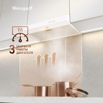 Вытяжка козырьковая Weissgauff Cover 60 белый управление: кнопочное - купить недорого с доставкой в интернет-магазине