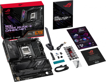 Материнская плата Asus ROG STRIX X670E-E GAMING WIFI Socket AM5 AMD X670 4xDDR5 ATX AC`97 8ch(7.1) 2.5Gg RAID+HDMI+DP - купить недорого с доставкой в интернет-магазине