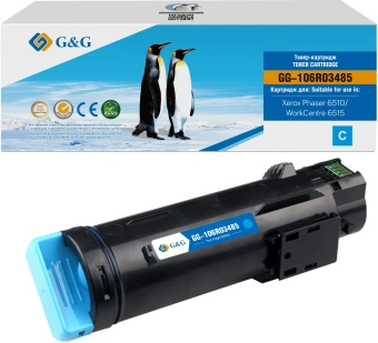 Картридж лазерный G&G GG-106R03485 106R03477/106R03485 голубой (2400стр.) для Xerox Phaser 6510DN/WC 6515DN - купить недорого с доставкой в интернет-магазине