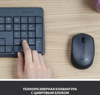 Клавиатура + мышь Logitech MK235 клав:серый мышь:серый/черный USB беспроводная Multimedia (920-007949) - купить недорого с доставкой в интернет-магазине